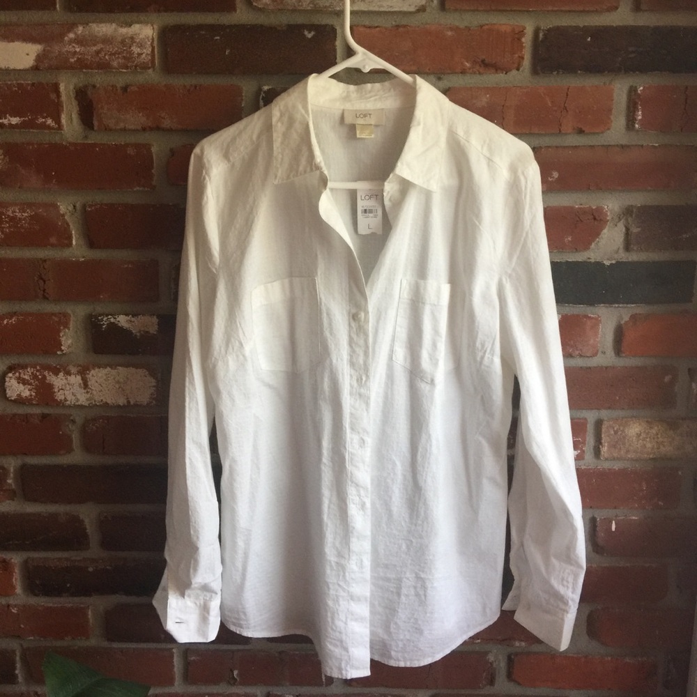 LOFT White Button Down